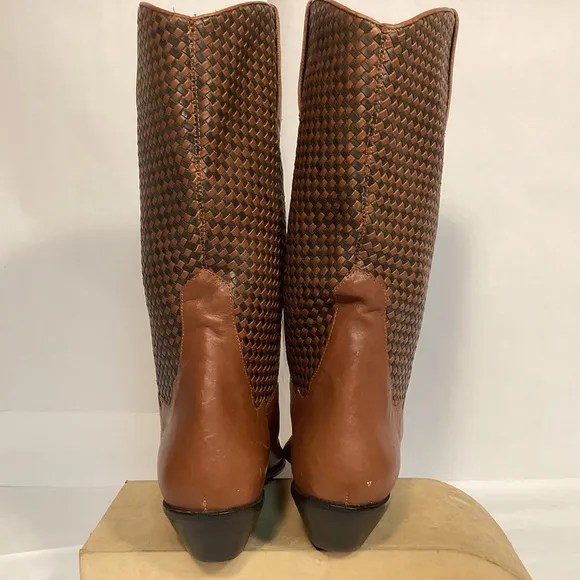 L.L. Bean Dingo Womens Braided Leather Boots size 10
