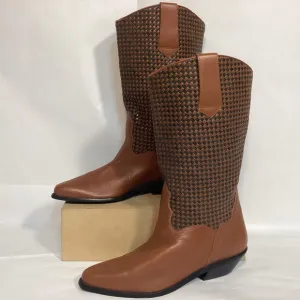 L.L. Bean Dingo Womens Braided Leather Boots size 10