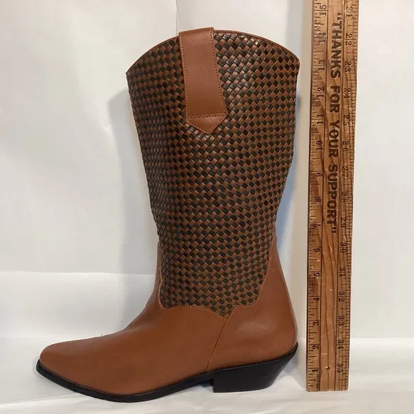 L.L. Bean Dingo Womens Braided Leather Boots size 10