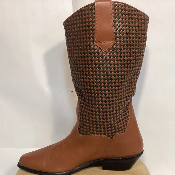 L.L. Bean Dingo Womens Braided Leather Boots size 10