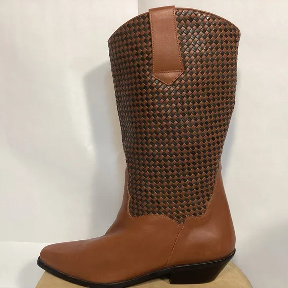 L.L. Bean Dingo Womens Braided Leather Boots size 10