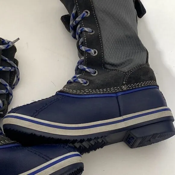 L.L. Bean Kids' Blue TEK 2.5  Waterproof Primaloft 200 Lace Up Snow Boots Sz 12