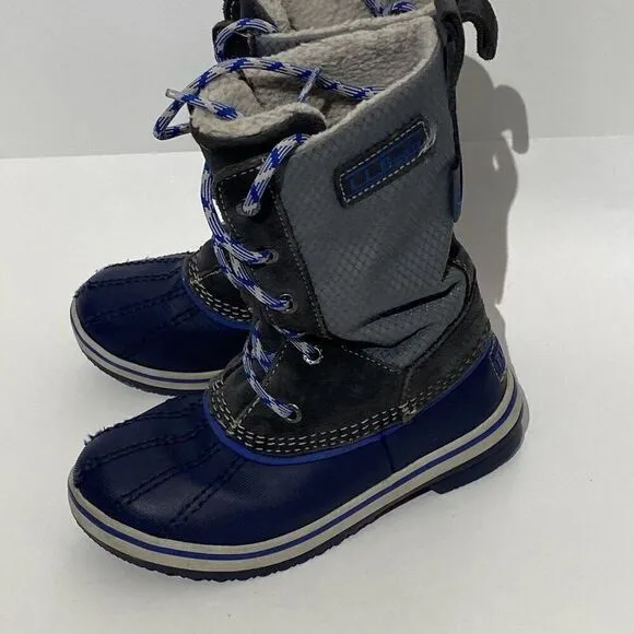 L.L. Bean Kids' Blue TEK 2.5  Waterproof Primaloft 200 Lace Up Snow Boots Sz 12