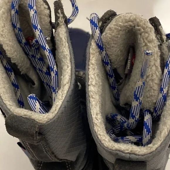 L.L. Bean Kids' Blue TEK 2.5  Waterproof Primaloft 200 Lace Up Snow Boots Sz 12