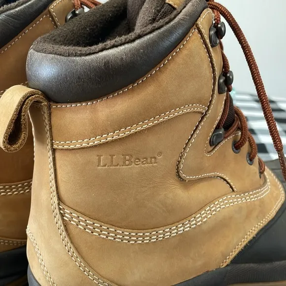 L.L. Bean Leather Rugged Snow Boot Primaloft 200 Gram Insulation Men 12  Medium