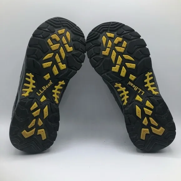 LL Bean Low Top Trail Blue Black Yellow Hiking Shoes Boy's Size 6 Sneaker