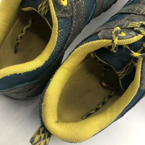 LL Bean Low Top Trail Blue Black Yellow Hiking Shoes Boy's Size 6 Sneaker