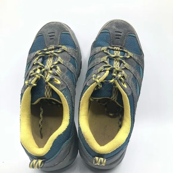 LL Bean Low Top Trail Blue Black Yellow Hiking Shoes Boy's Size 6 Sneaker