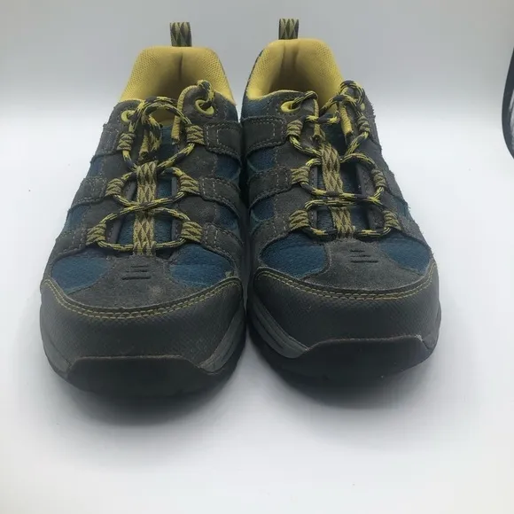 LL Bean Low Top Trail Blue Black Yellow Hiking Shoes Boy's Size 6 Sneaker