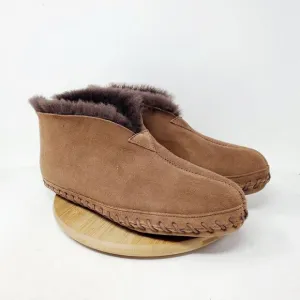 LL Bean Wicked Good Slipper Boots Women 11 Dark Brown Suede Shearling Shoes