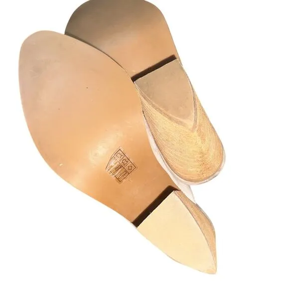 LNWOT Jeffrey Campbell Favela Mule Slides Tan Beige Pointy Toe Size 6