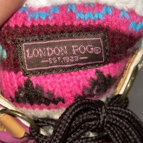 London Fog Toddler Girl's Pink Duck Toe Faux Fur Lined Snow Boots, Size 8