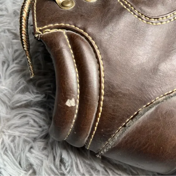 Lower East Side Boots Mens Size 7.5 Chunky Y2K Vintage Lace Up Brown