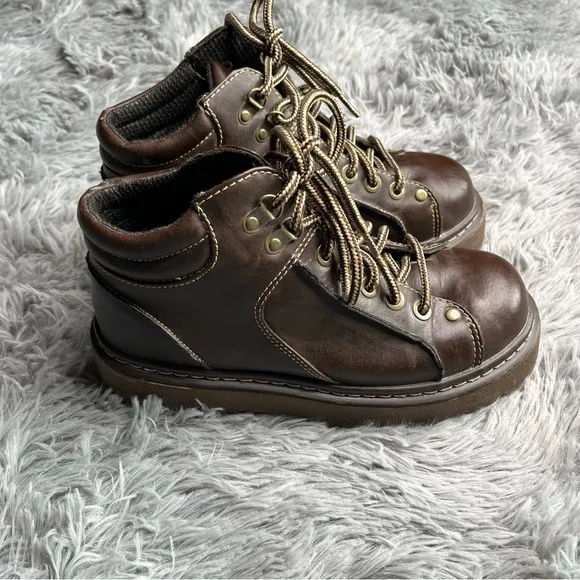 Lower East Side Boots Mens Size 7.5 Chunky Y2K Vintage Lace Up Brown
