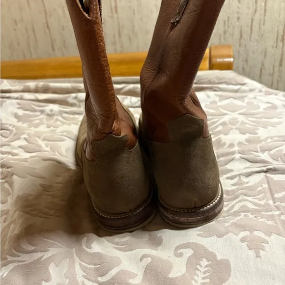 Lucchese 33502 Comanche Western Cowboy Brown Leather Suede Boots Men’s 10.5 M