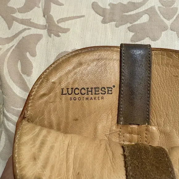 Lucchese 33502 Comanche Western Cowboy Brown Leather Suede Boots Men’s 10.5 M