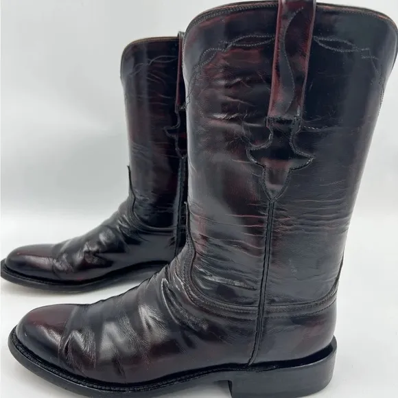 Lucchese Black Cherry Handmade Cowboy Boots Women's Sz7