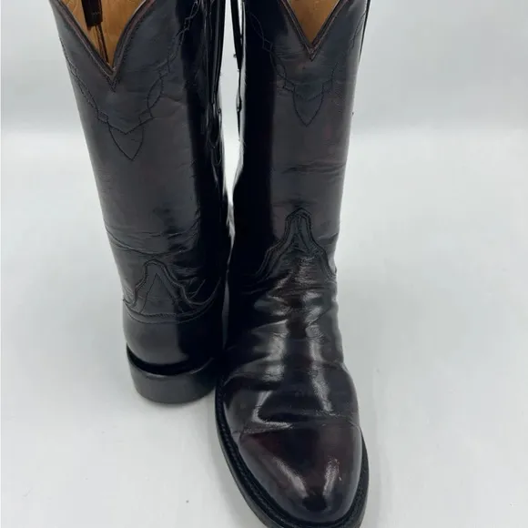 Lucchese Black Cherry Handmade Cowboy Boots Women's Sz7