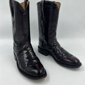 Lucchese Black Cherry Handmade Cowboy Boots Women's Sz7