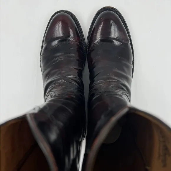 Lucchese Black Cherry Handmade Cowboy Boots Women's Sz7