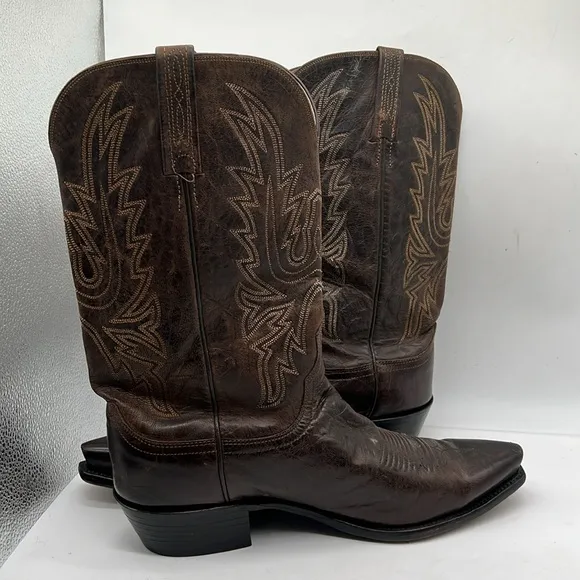Lucchese Brown Corbin Cowboy Western Boots Men’s 11.5 D  USA Made N1556
