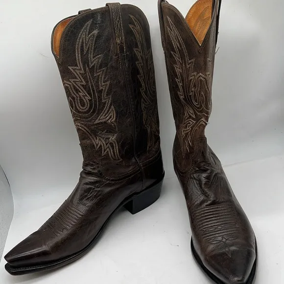 Lucchese Brown Corbin Cowboy Western Boots Men’s 11.5 D  USA Made N1556