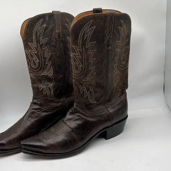 Lucchese Brown Corbin Cowboy Western Boots Men’s 11.5 D  USA Made N1556
