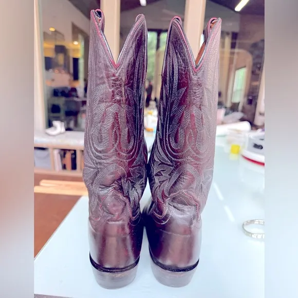 Lucchese Men’s Black 1883 Cherry Leather Carson Western/Boots Sz 10D M1021 R4
