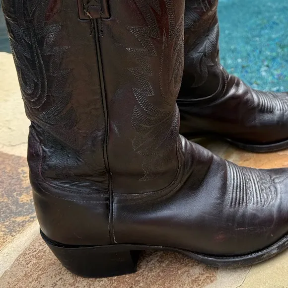 Lucchese Men’s Black 1883 Cherry Leather Carson Western/Boots Sz 10D M1021 R4