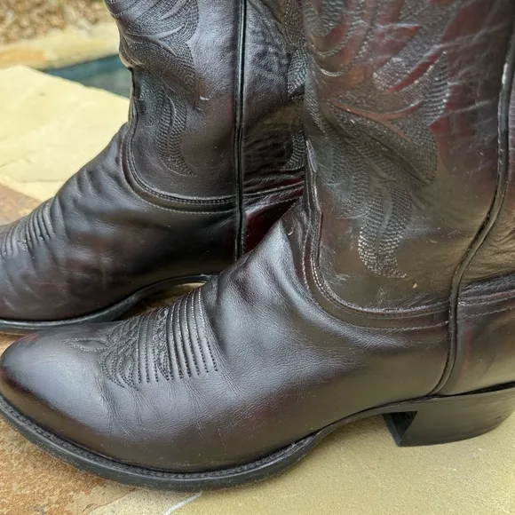 Lucchese Men’s Black 1883 Cherry Leather Carson Western/Boots Sz 10D M1021 R4