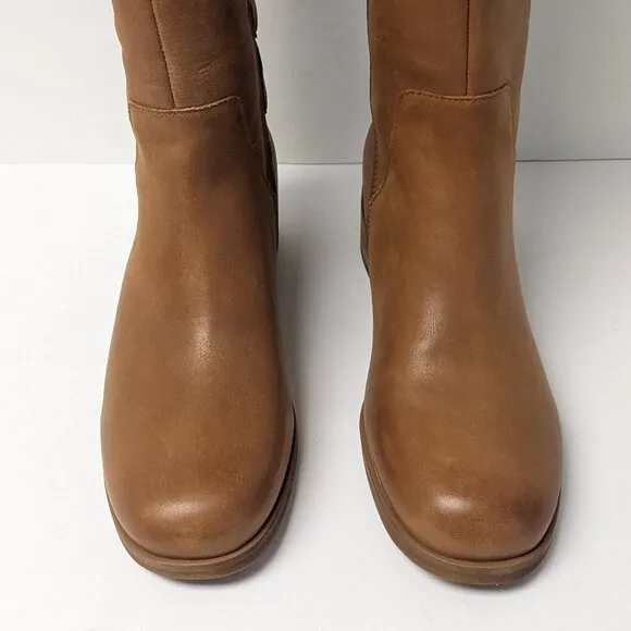 Lucky Brand Izbella Riding Boots, Latte Leather, Women's 10