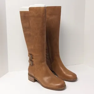 Lucky Brand Izbella Riding Boots, Latte Leather, Women's 10