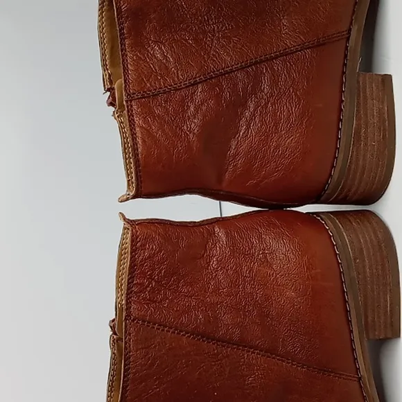 Lucky Brand Lenree Leather Ankle Boots - Distressed Whiskey Tan - Women -Size 8M