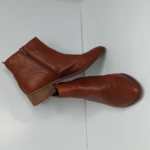 Lucky Brand Lenree Leather Ankle Boots - Distressed Whiskey Tan - Women -Size 8M