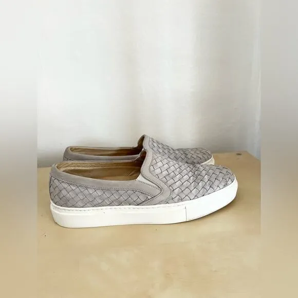 M. Gemi The Cerchio Woven Leather Sneaker Gray $248 Size 40.5
