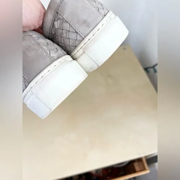 M. Gemi The Cerchio Woven Leather Sneaker Gray $248 Size 40.5