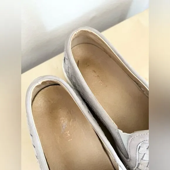M. Gemi The Cerchio Woven Leather Sneaker Gray $248 Size 40.5