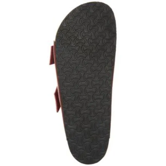 MADDEN Mens Maroon Double Straps Footbed Tisson Round Toe Sandals Shoes 12