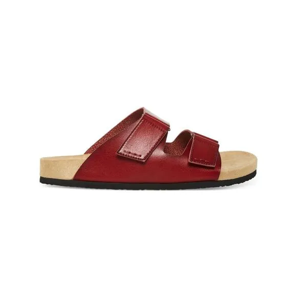 MADDEN Mens Maroon Double Straps Footbed Tisson Round Toe Sandals Shoes 12