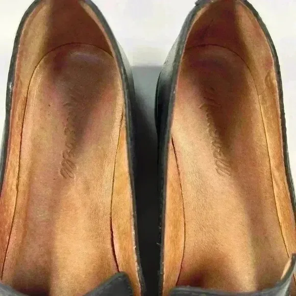 MADEWELL Black Leather Casual Low Block Heel Slip On Loafer Women Size 5.5 - 6