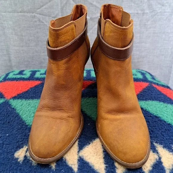 Madewell Lonny Boots Leather Size 9.5 Women Brown a0550