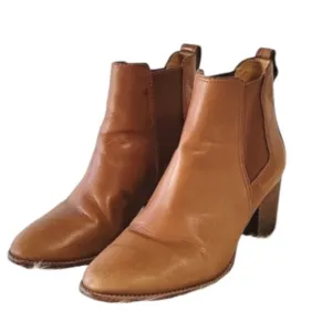 Madewell The Regan boot in brown leather  pull-on, block heel  Women’s Size 7