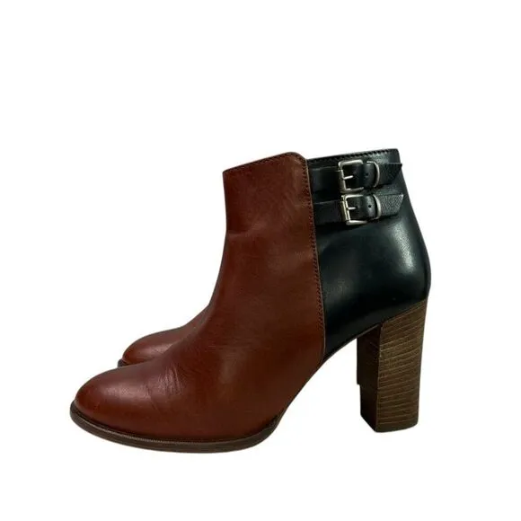MADEWELL Reid Black &amp; Brown Leather Ankle Boots $228 Women’s Size 7.5