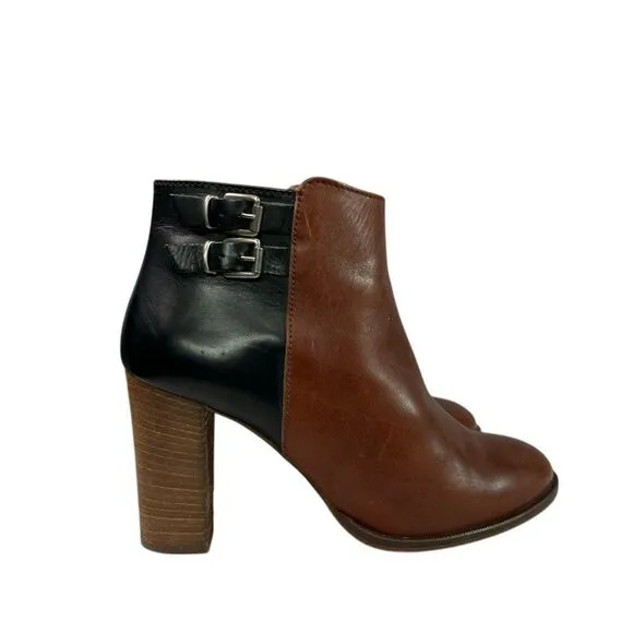 MADEWELL Reid Black &amp; Brown Leather Ankle Boots $228 Women’s Size 7.5