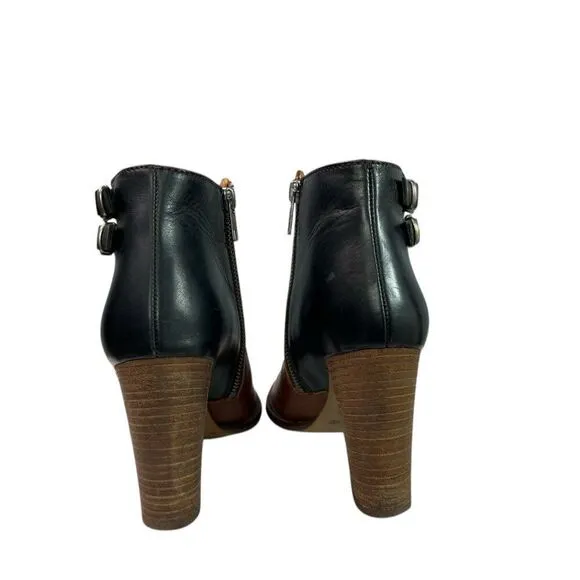 MADEWELL Reid Black &amp; Brown Leather Ankle Boots $228 Women’s Size 7.5