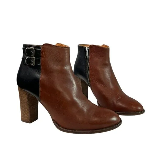 MADEWELL Reid Black &amp; Brown Leather Ankle Boots $228 Women’s Size 7.5