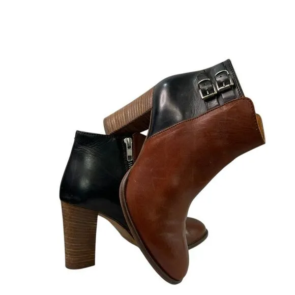 MADEWELL Reid Black &amp; Brown Leather Ankle Boots $228 Women’s Size 7.5