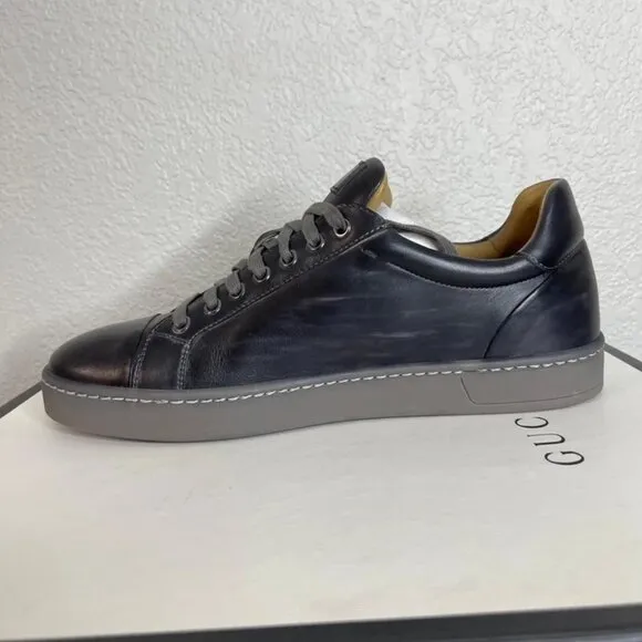 Magnanni Caitin Lo Moka Grey Leather Cap Toe Casual Sneaker Shoes Men's Size 8 M