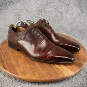 Magnanni Cap Toe Oxford Deep Brown Tobacco Leather 20206 Men Sz 10 M