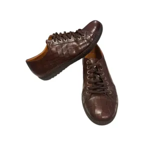 Magnanni Saks Fifth Avenue Mens Sz 8 Croc Embossed Leather Lace Up Casual Shoes